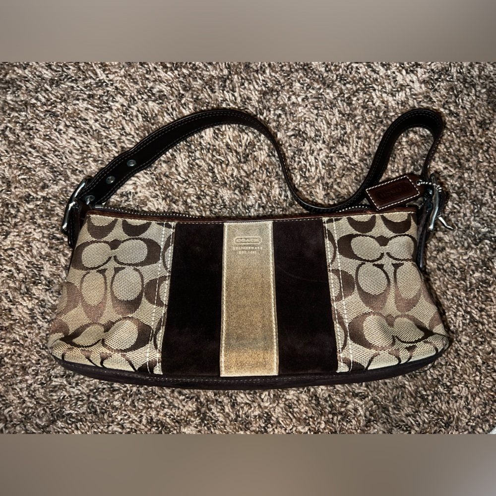EUC Coach Vintage Monogram Suede Purse